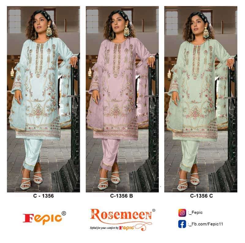 Fepic C 1356 Colors Party Wear Style Designer Pakistani Suit Collection view 4