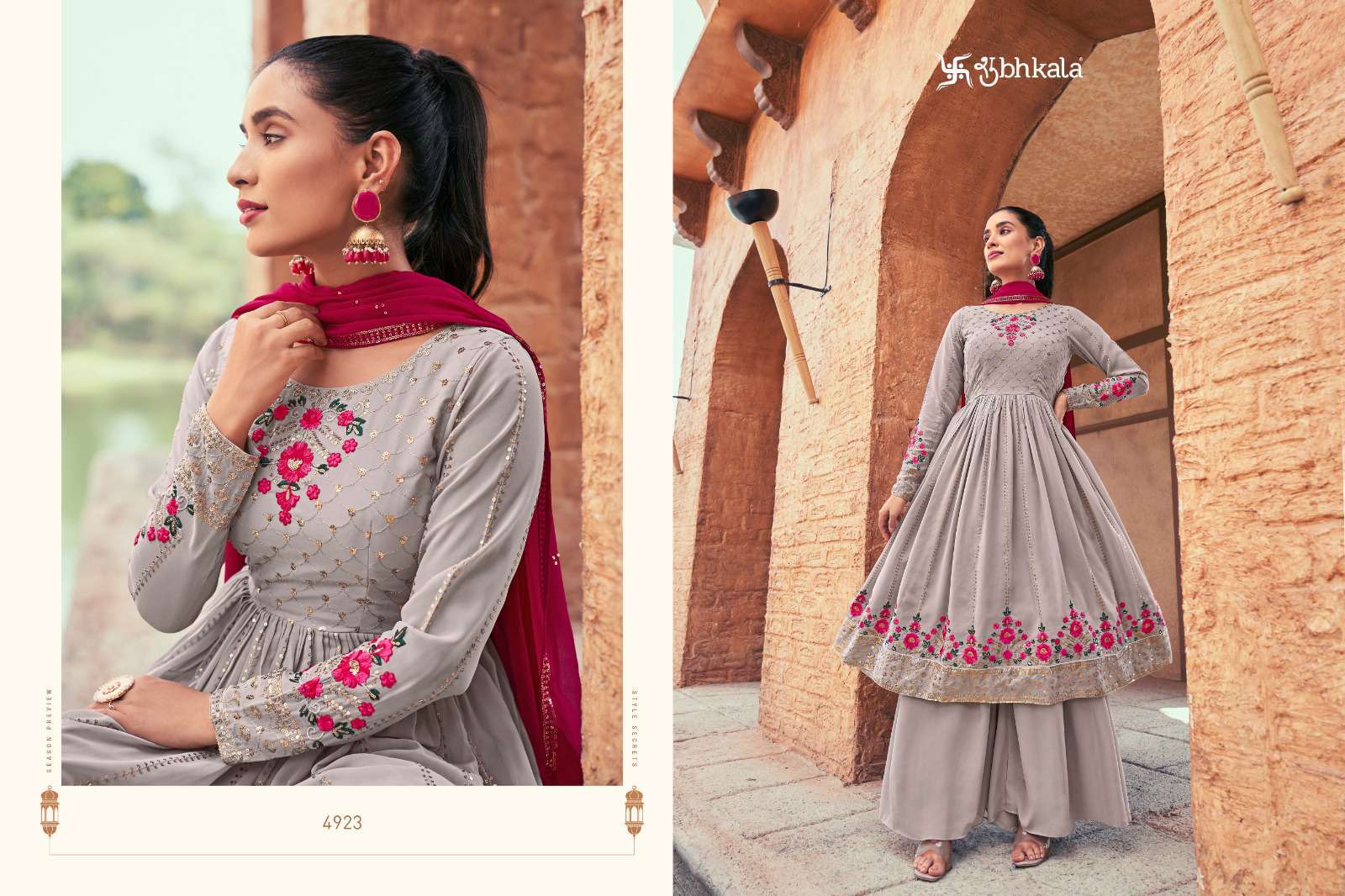 Shubhkala Flory Vol 36 Designer Wedding Wear Gharara Sharara Dress Exporter view 5
