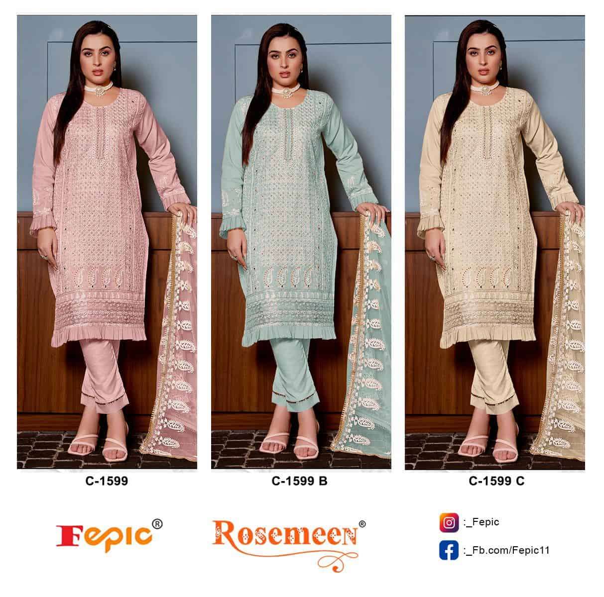 Fepic C 1599 Colors Heavy Designer Pakistani Style Festive Wear Suit Wholesalers view 4