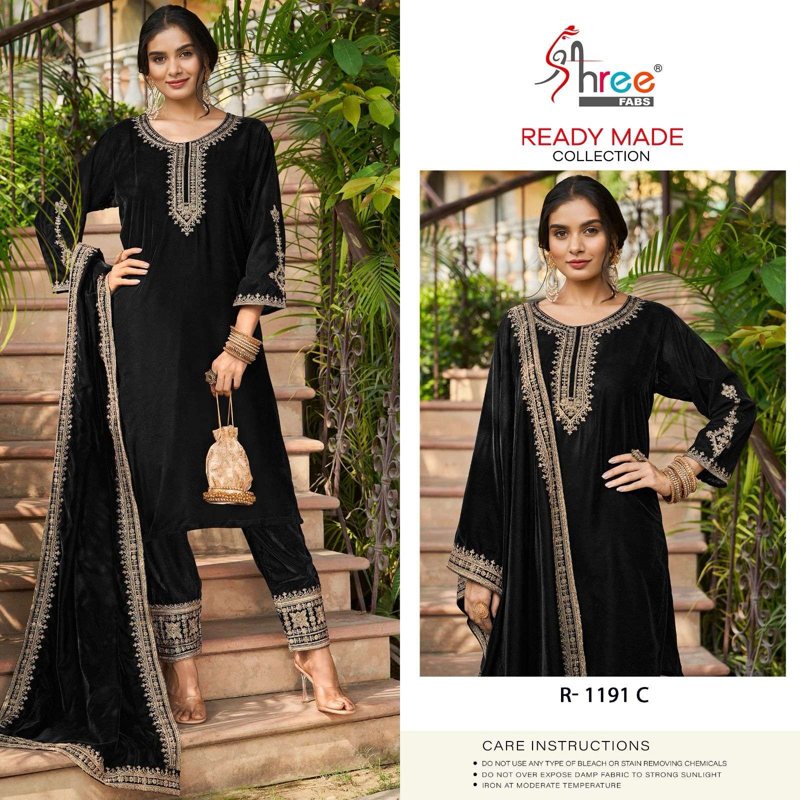 Shree Fabs Designer Velvet Suit view 2