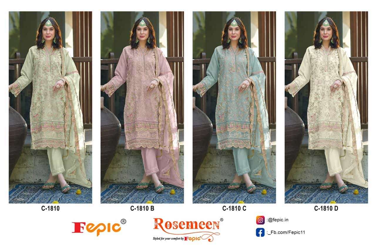 Fepic C 1810 Colors Festive Wear Style Designer Embroidered Suit Wholesalers view 5
