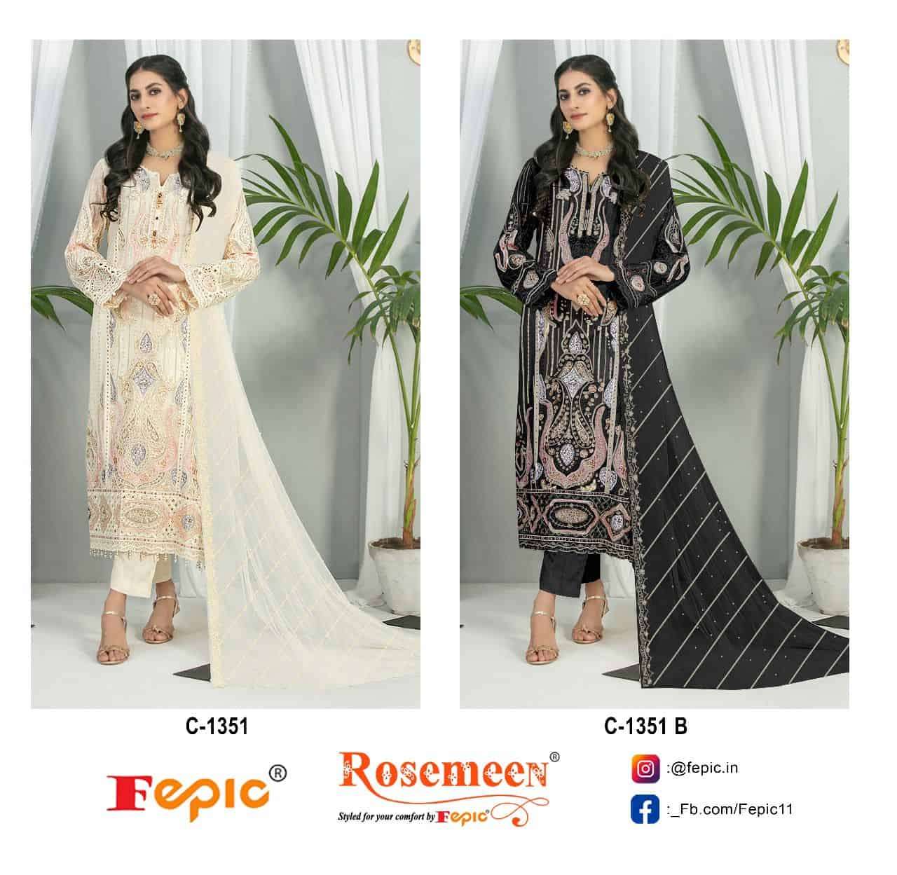 Fepic C 1351 Colors Pakistani Heavy Designer Style Festive Wear Suit Exporters view 3