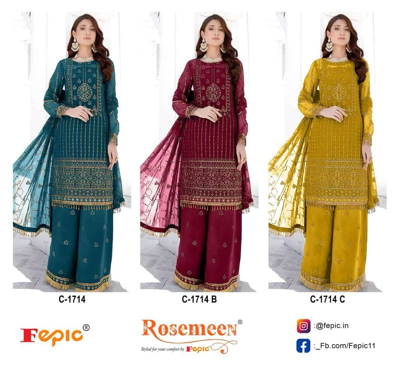 Fepic C 1714 Colors Festive Wear Style Designer Georgette Suit Wholesalers view 4