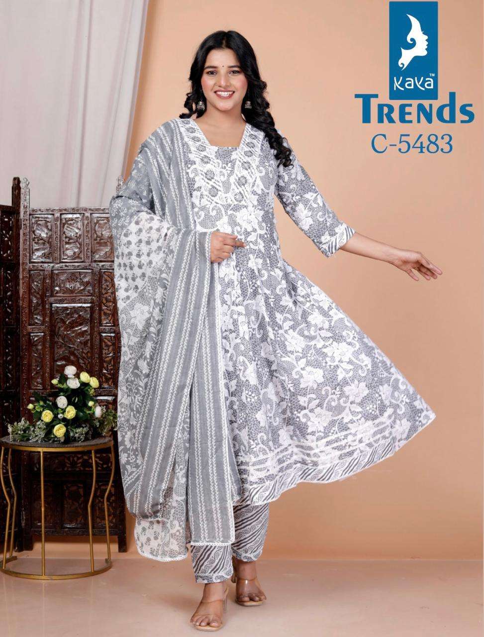 Kaya Trends Anarkali Pattern Readymade 3 Piece Set Designs view 3