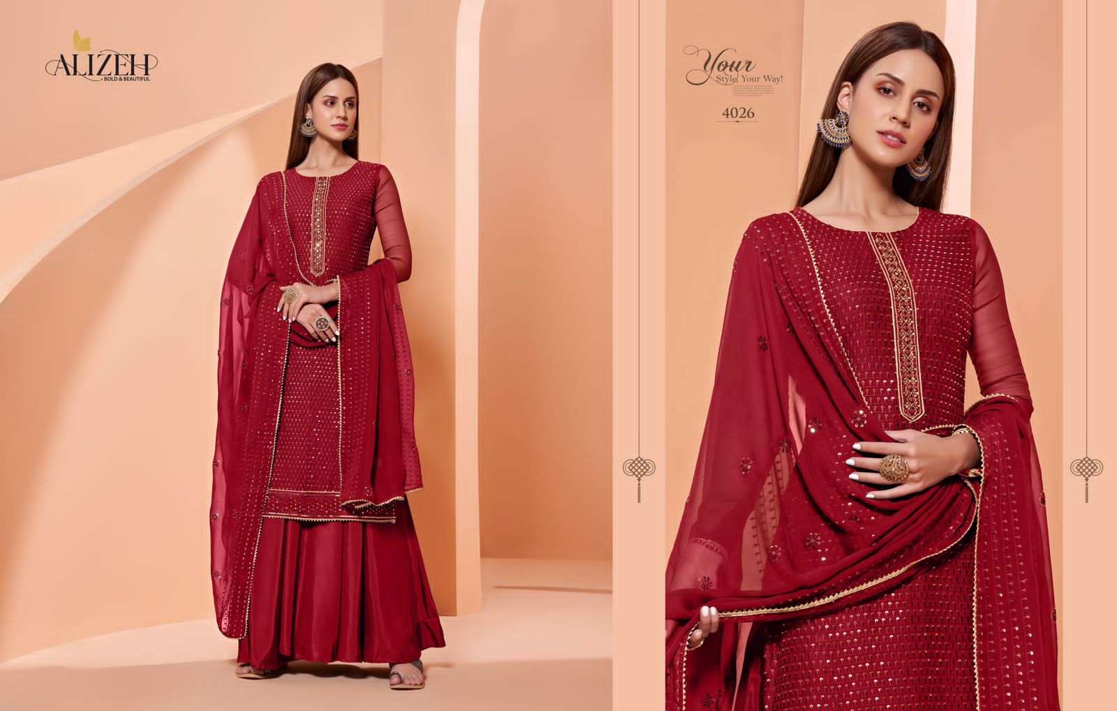 Alizeh Almora Vol 5 Semi Stitched georgette Suit price view 2