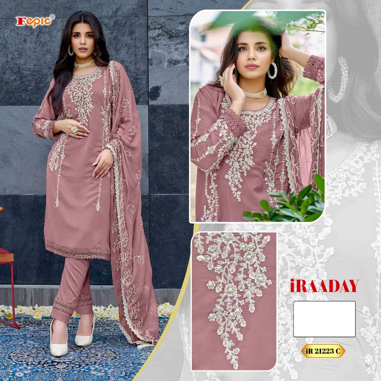 Fepic IR 21223 Colors Pakistani Style Designer Georgette Suit Wholesalers view 3