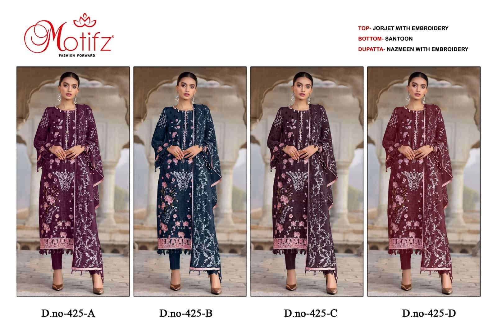 Motifz 425 Colors Festive Wear Style Designer Pakistani Salwar Suit Wholesalers view 5