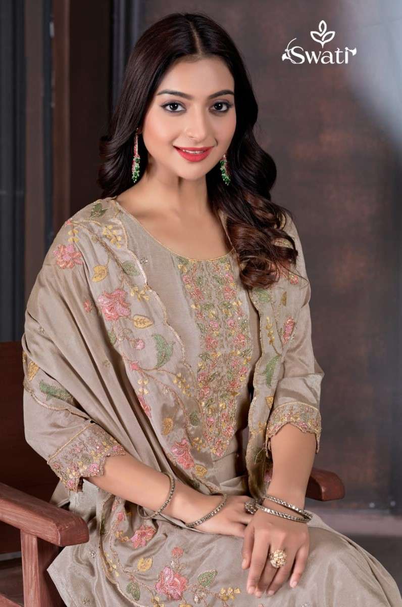 Swagat Swati 2016 To 2020 Festive Wear Chinon Suit New Collection view 8