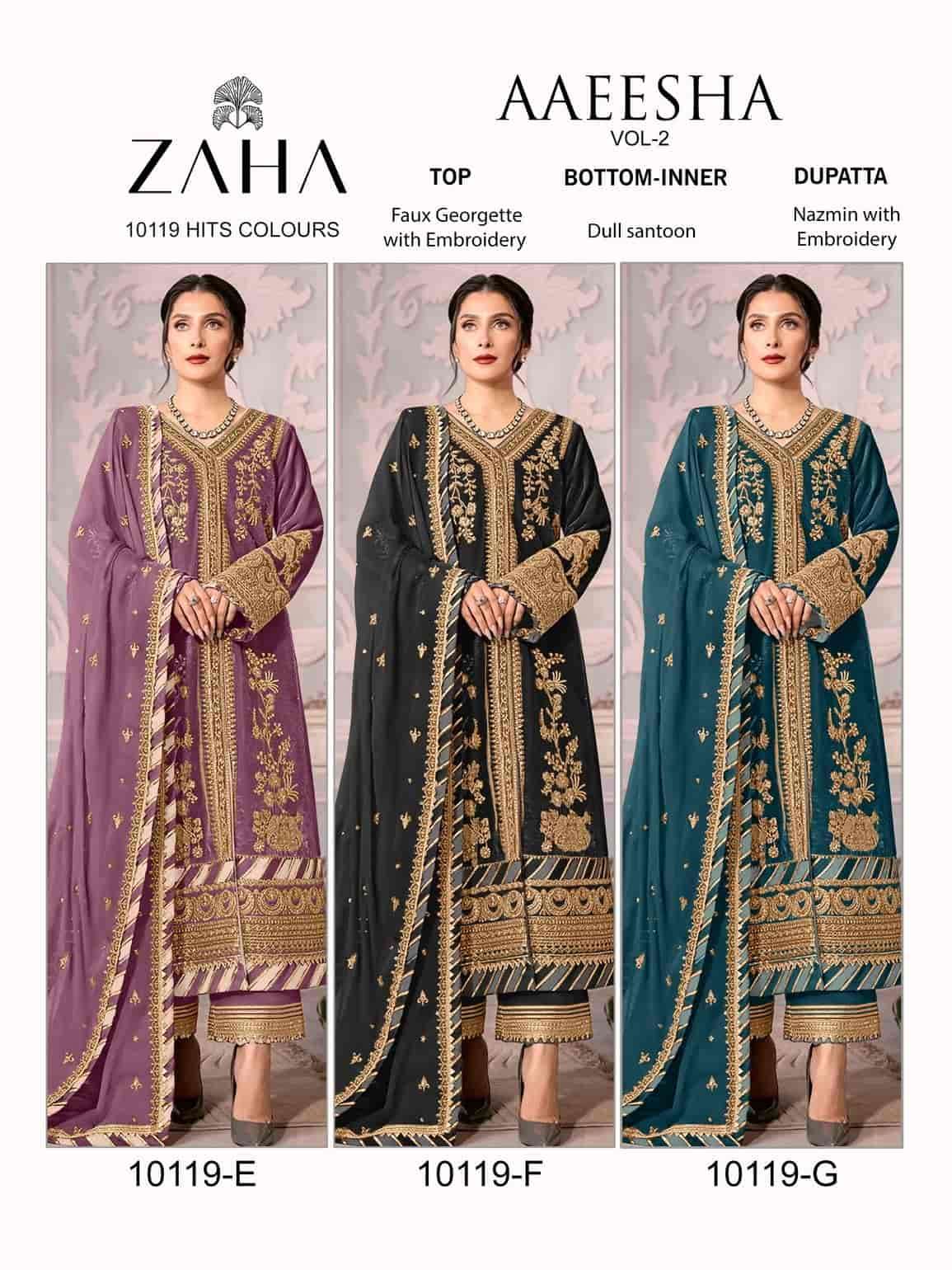 Zaha Aaeesha Vol 2 10119 Hits Colors Pakistani Party Wear Salwar Suit view 5