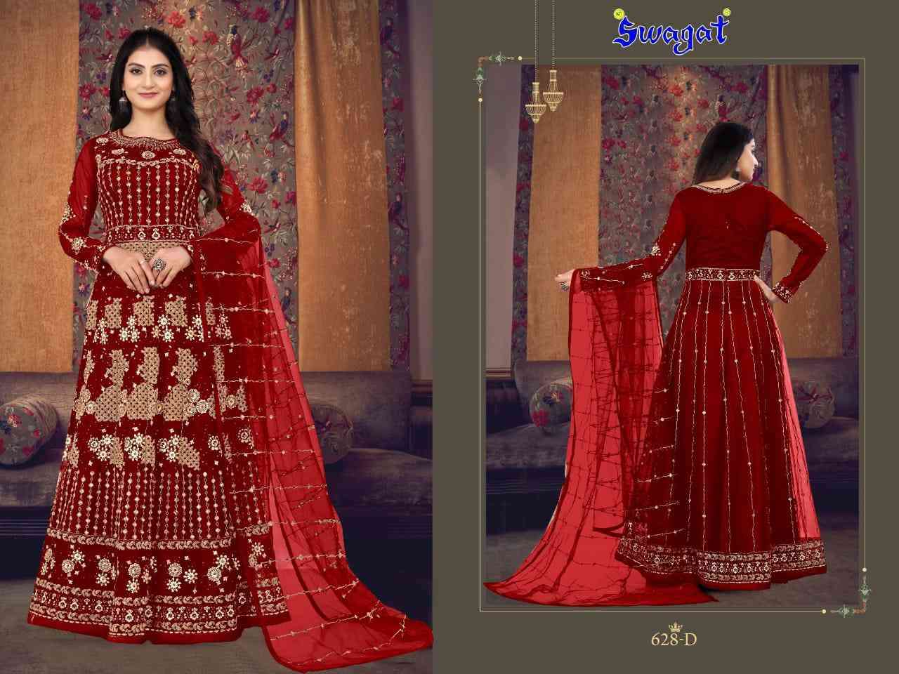 Swagat Voilet 628 Colors Wedding Wear Designer Gown view 3