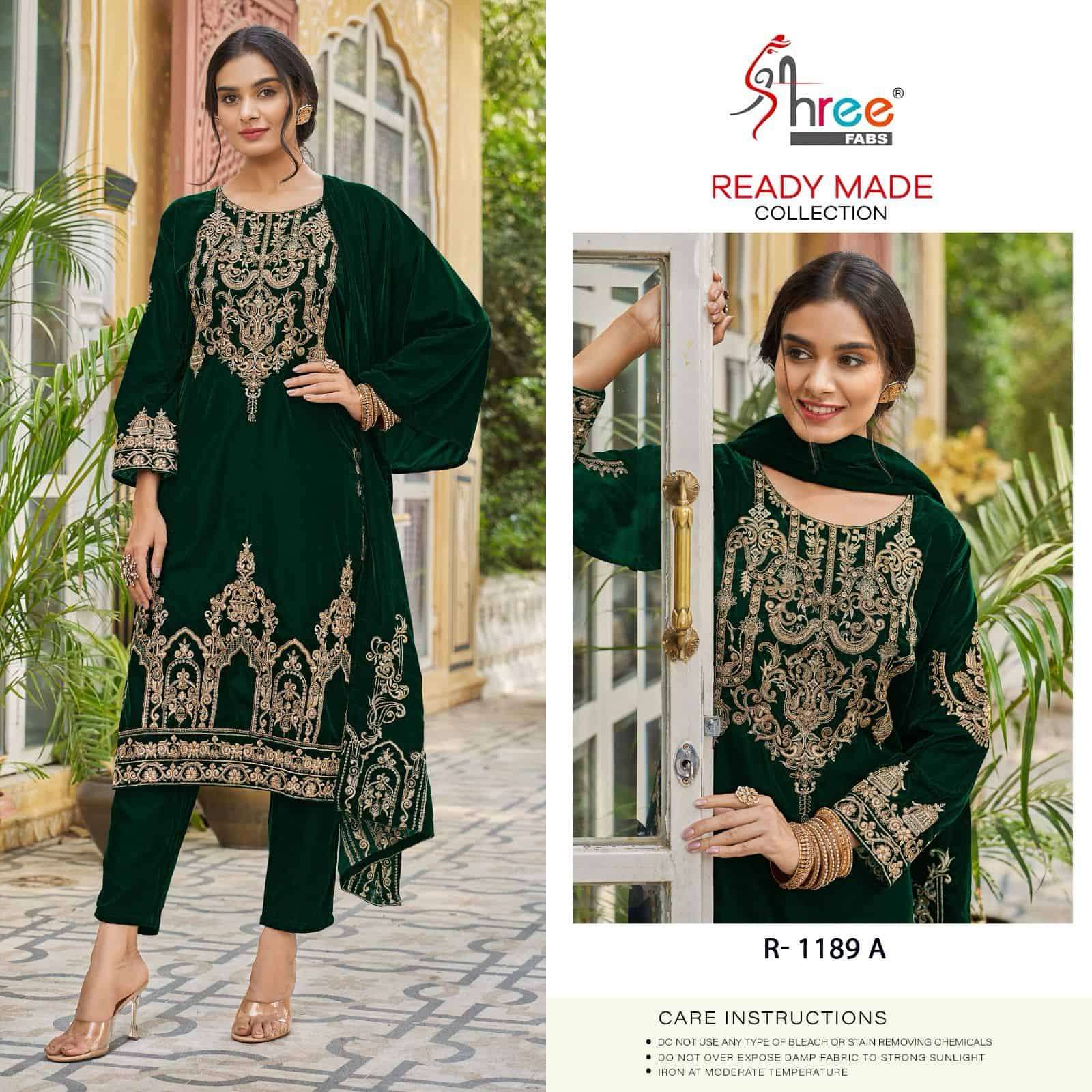 Shree Fabs R 1189 Colors Velvet Readymade Collection Festive Wear Suit Wholesalers view 9