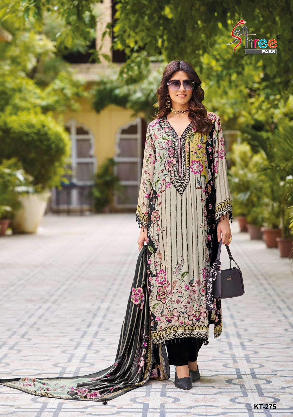 Shree Fabs Kt 275 A Digital Printed Pakistani Muslin Suit Collection view 2