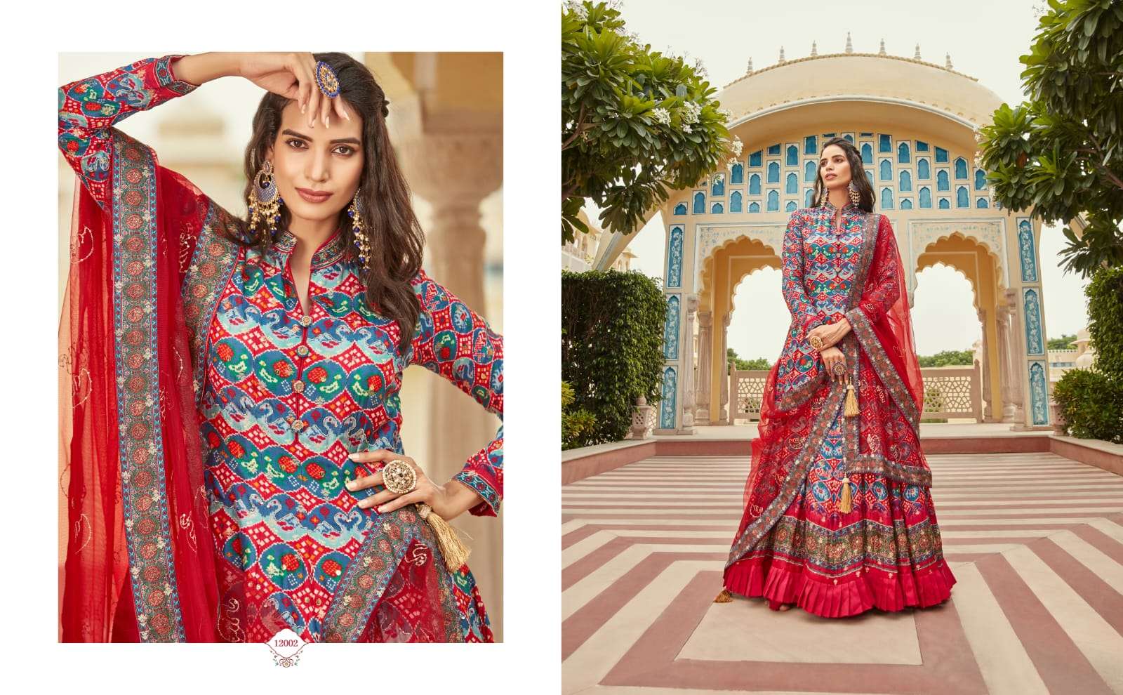 Virasat Gajgamini Latest Designer Gown Dupatta Set Partywear Collection view 14