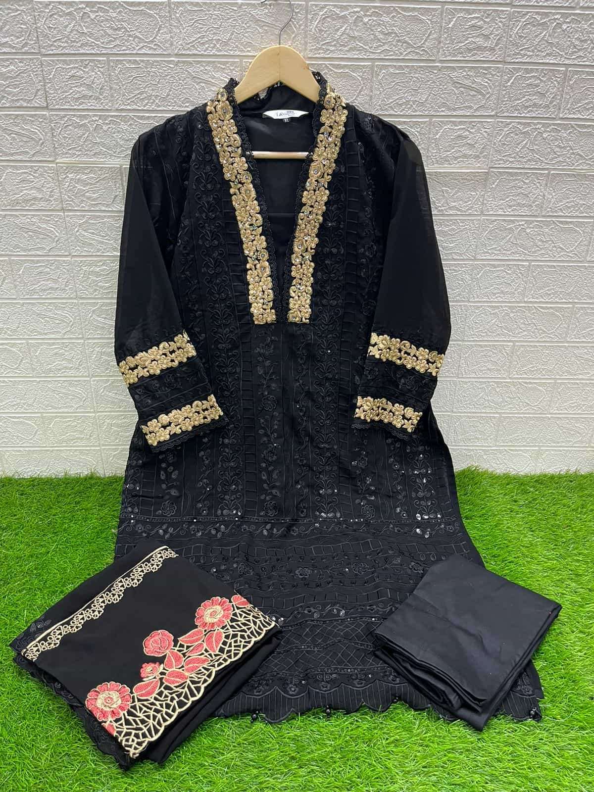 Laxuria Trends 1393 Latest Style Kurti Pant Dupatta Set Readymade Collection view 5