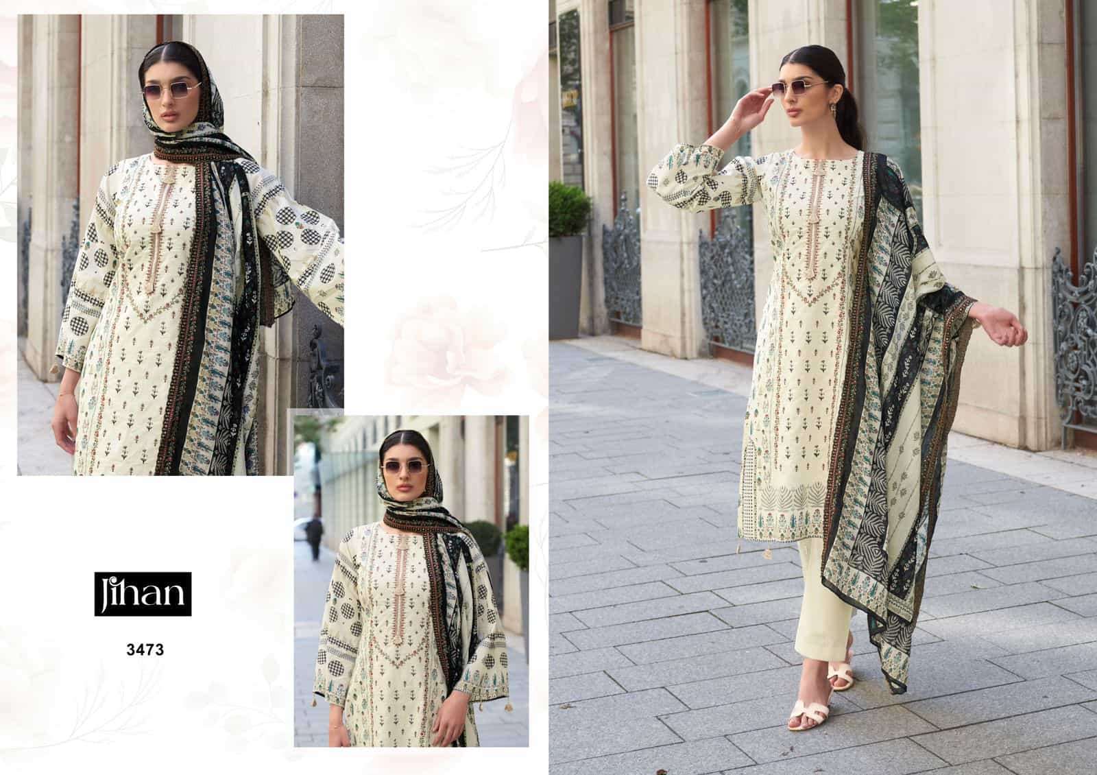 Jihan Bin Saeed B/W Lawn Collection Vol 1 Heavy Embroidered Pakistani Dress Wholesalers view 4