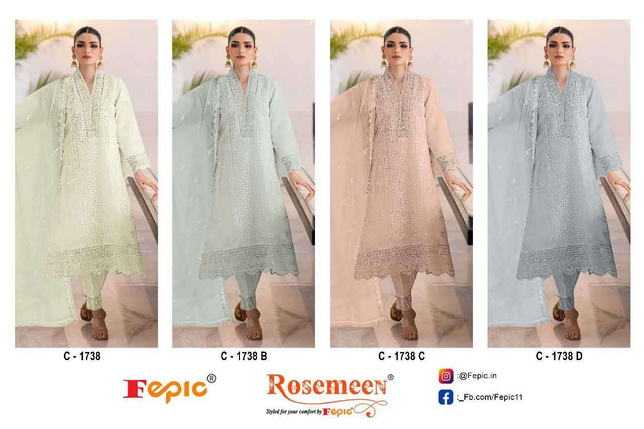Fepic C 1738 Colors Designer Embroidered Pakistani Dress Festive Collection view 5