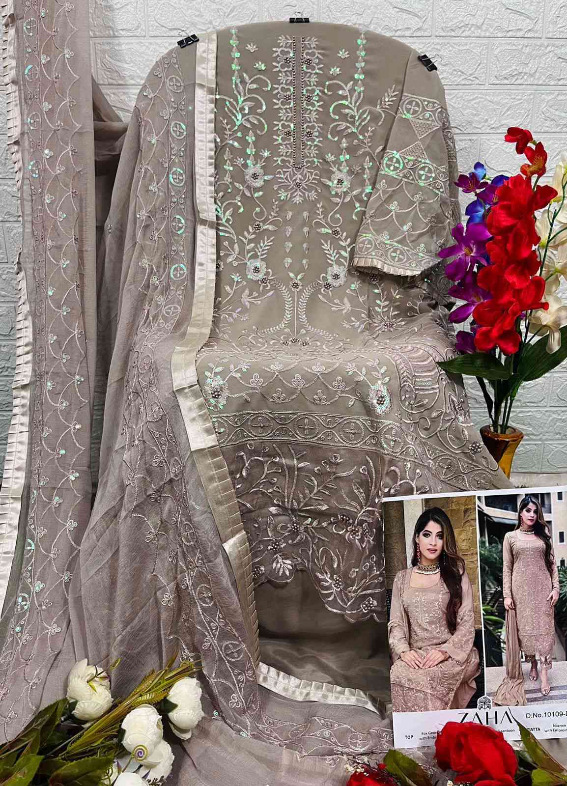 Zaha Saadia Vol 1 Heavy Work Pakistani Salwar Suit view 8