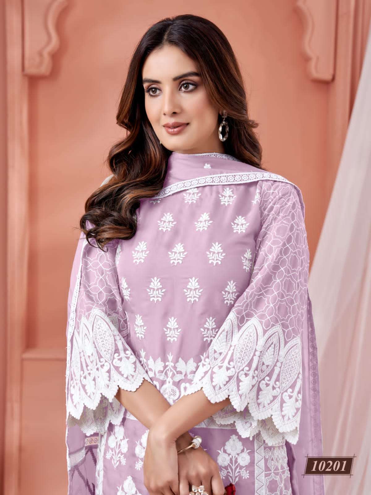 Anjubaa Lucknowi Organza Salwar Suit view 8