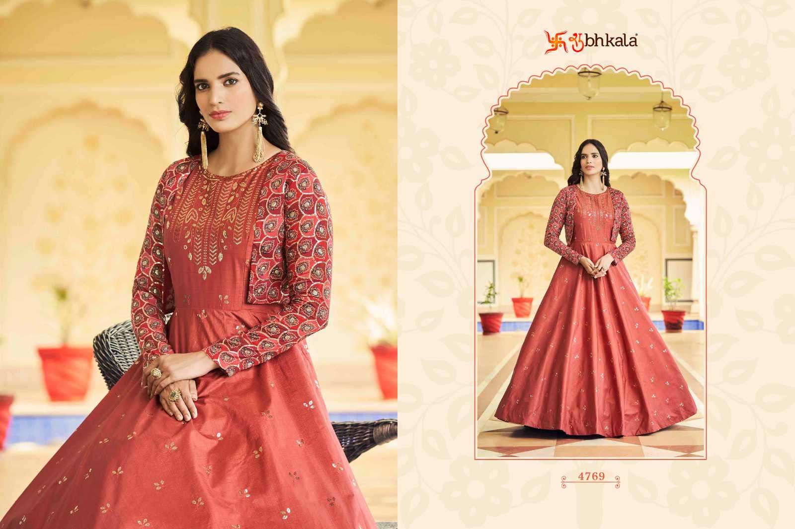 Shubhkala Flory Sequined Anarkali Gown view 18
