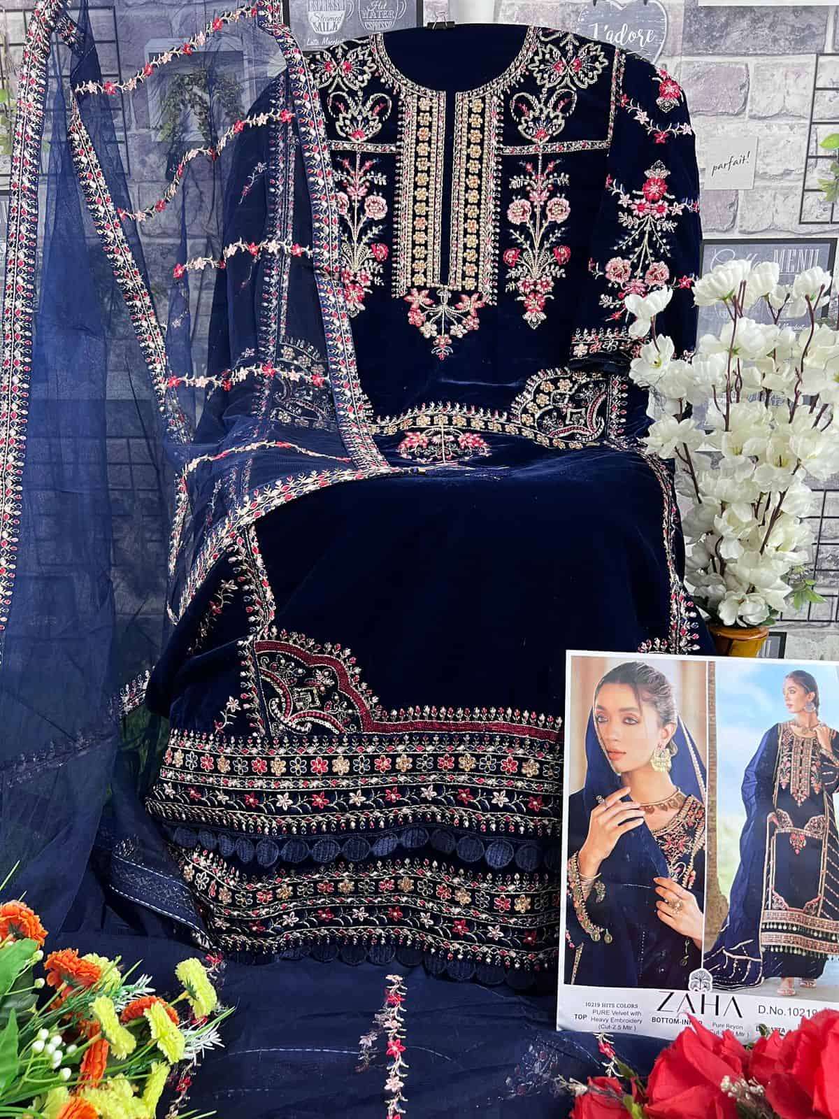 Zaha Aafiya Vol 3 10219 Hits Colors Party Wear Style New Designer Suit Wholesalers view 9