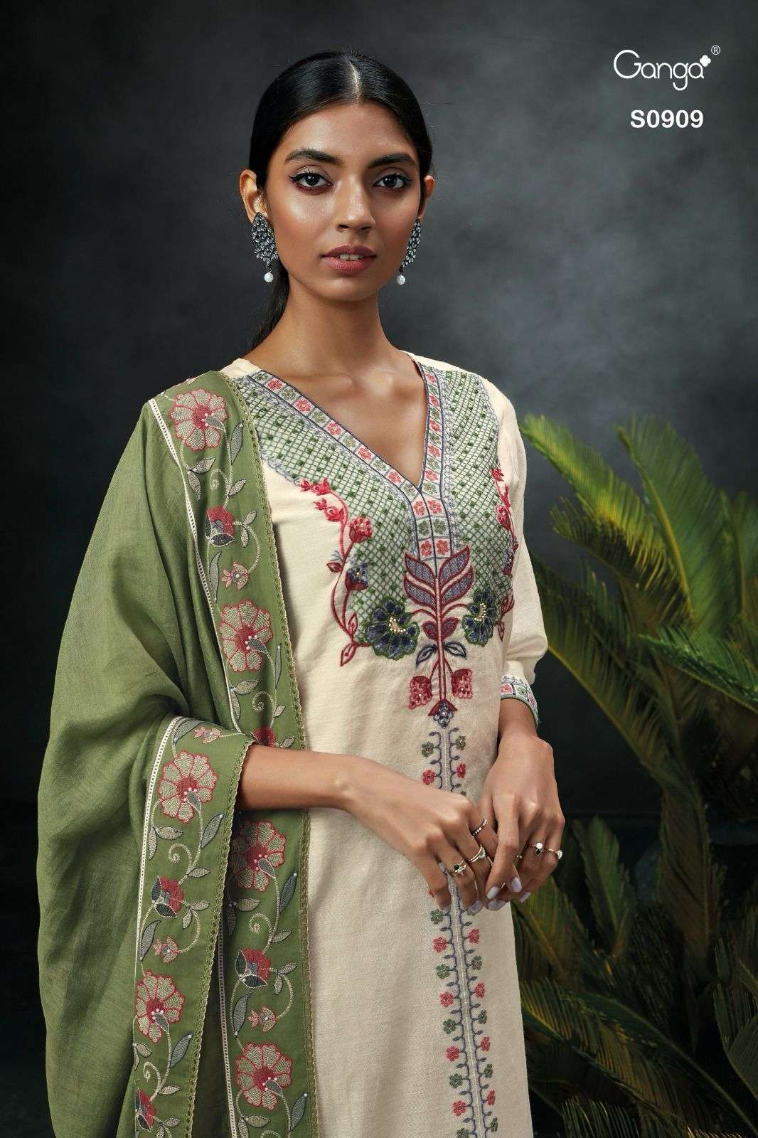 Ganga Katie 909 Premium Designs Jacquard Silk Suit New Designs view 2