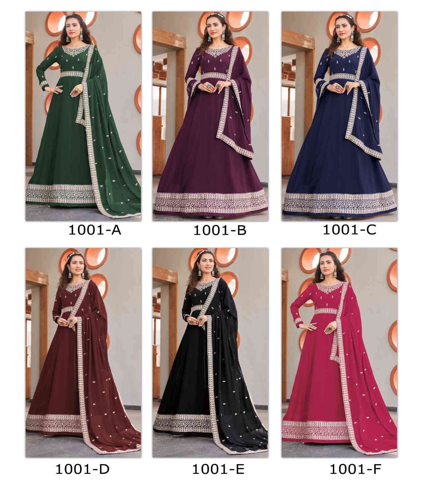 Alfaaz Liya 1001 Colors Partywear Anarkali Gown New Collection view 7