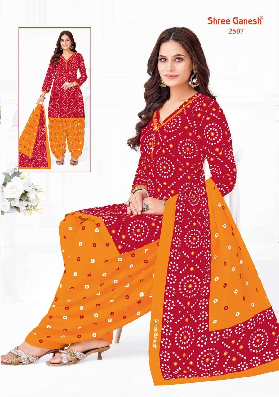 Shree Ganesh Bandhani Vol 5 Heavy Cotton Bandhani Suit view 4