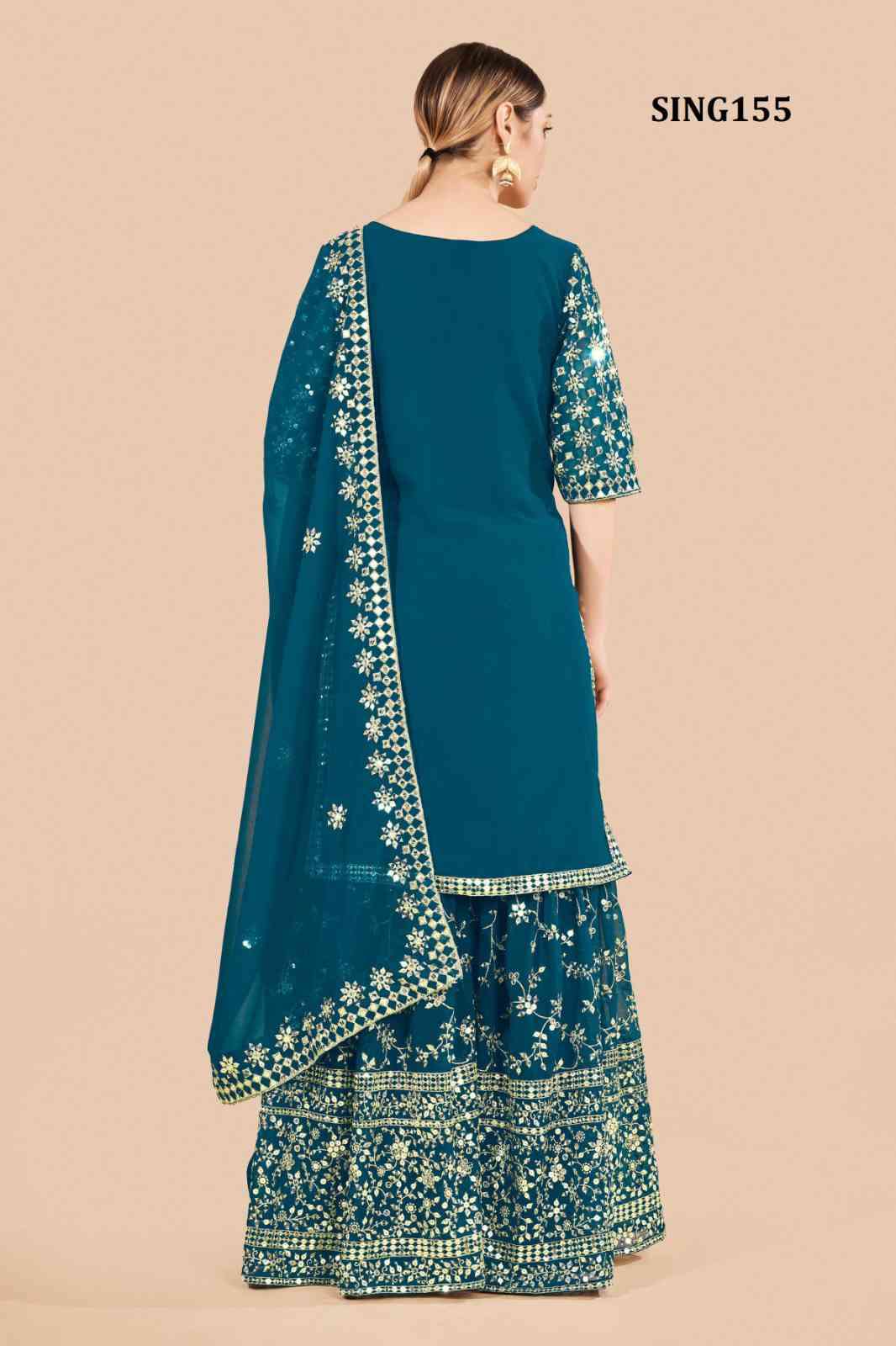 Arya Sing155 Partywear Latest Collection Palazzo Dress view 4