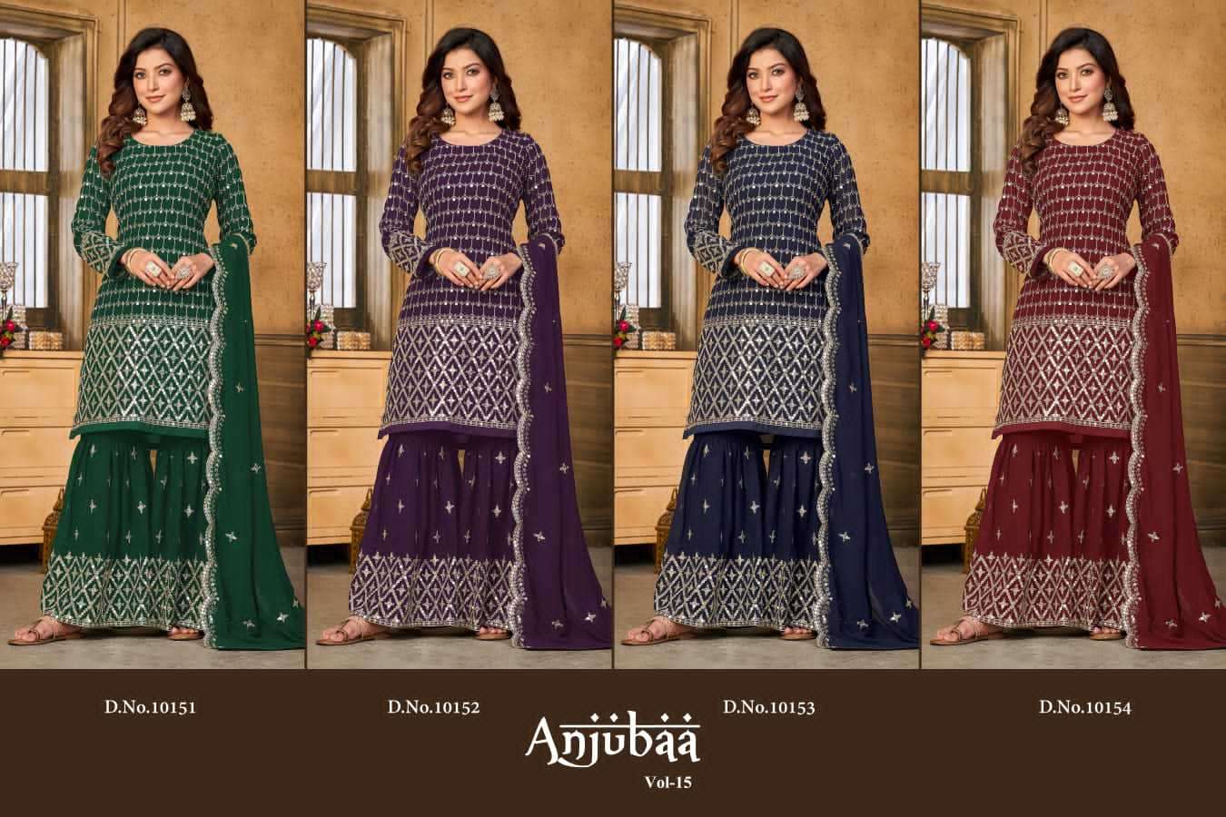 Anjubaa Vol 15 Heavy Designer Gharara Suit Partywear Collection New Arrivals view 10