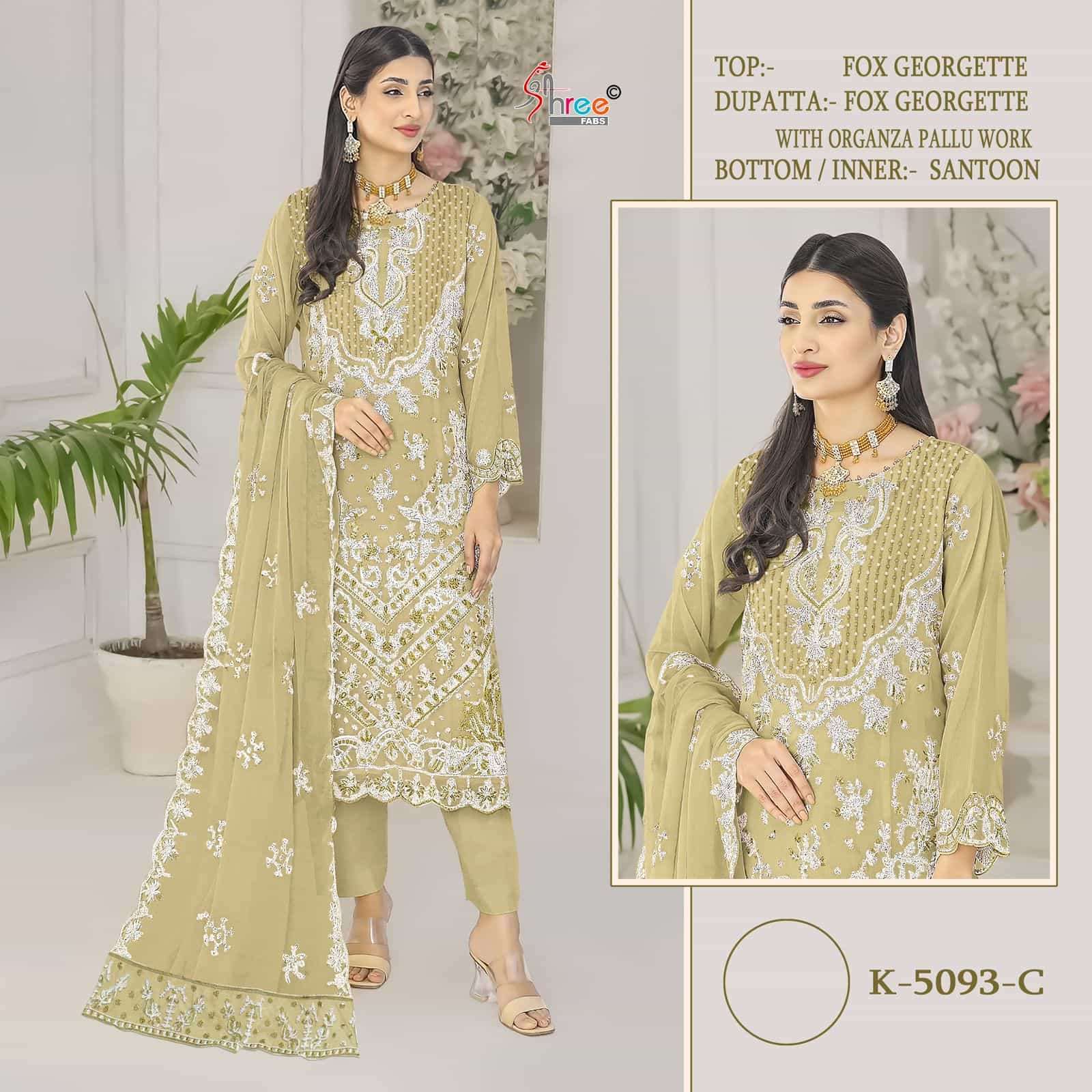 Shree Fabs K 5093 C Pakistani Embroidered Designer Georgette Suit Collection
