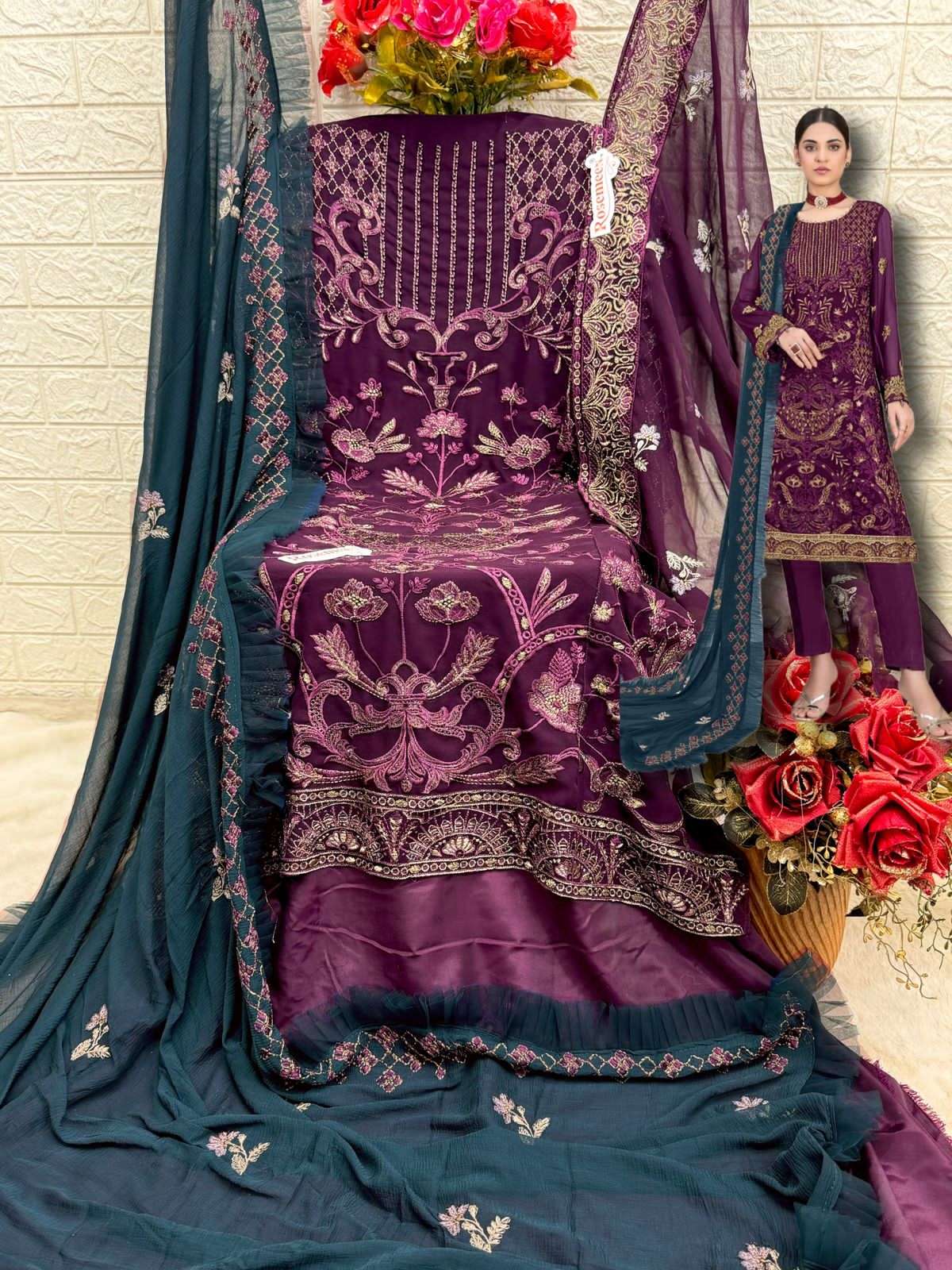 Fepic C 1776 Pakistani Designer Georgette Salwar Suit Exporter view 2