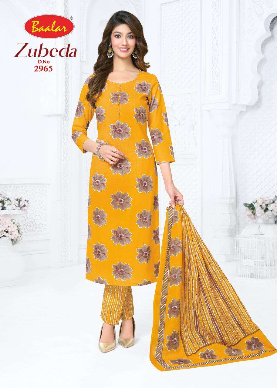 Baalar Zubeda Vol 29 Pure Cotton Unstitch Suit Catalog view 11