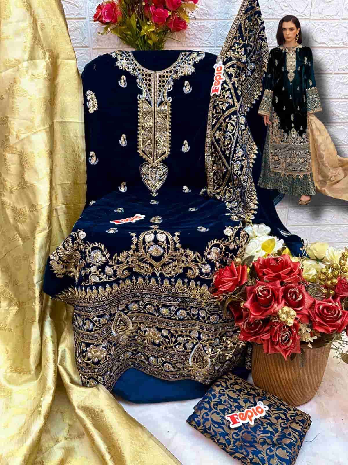 Fepic V 17016 Colors Pakistani Heavy Designer Style Velvet Salwar Suit view 5