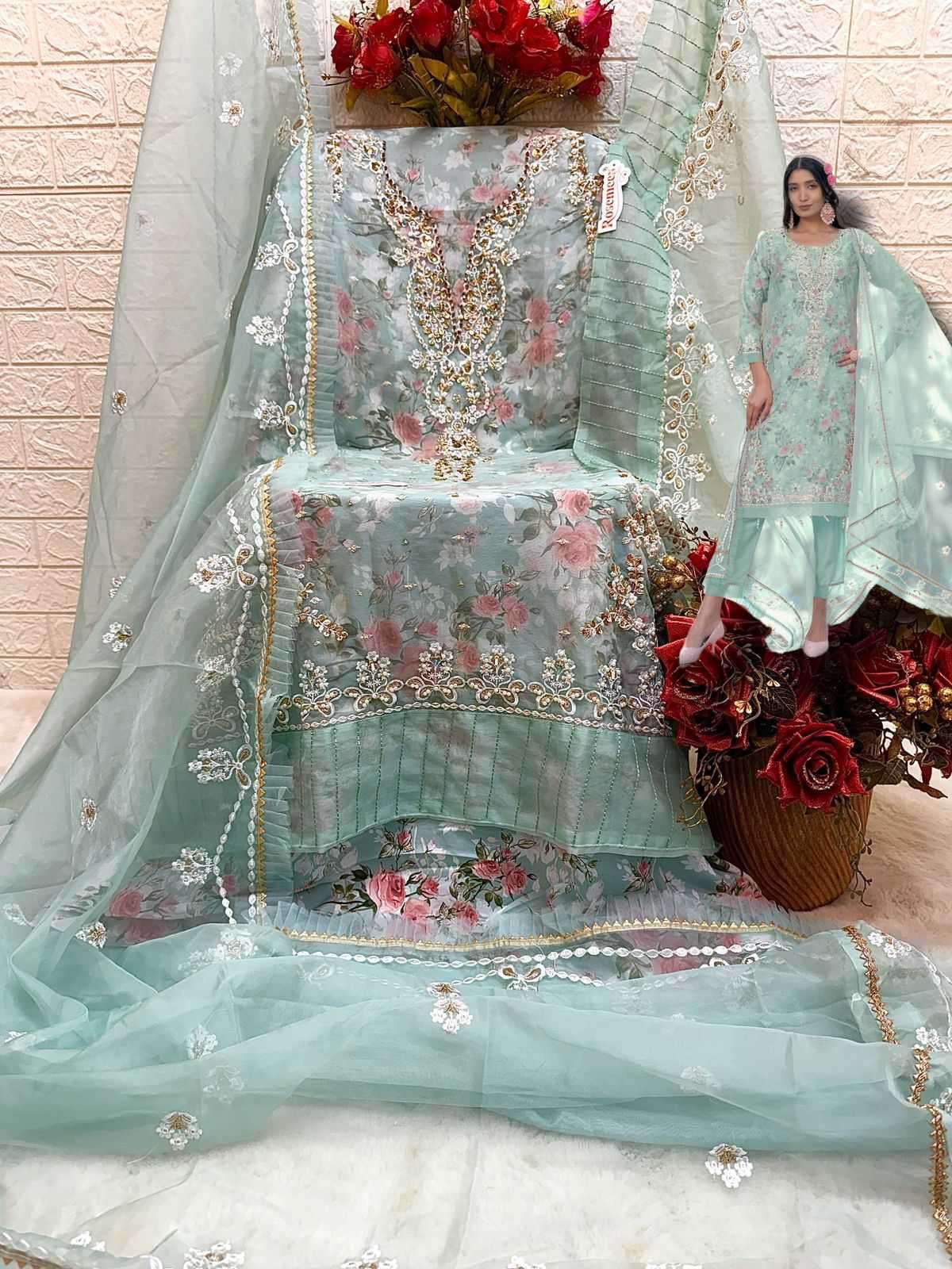 Fepic C 1694 Colors Resemeen Pakistani Designer Organza Dress view 2