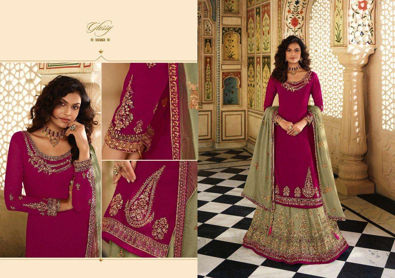 Glossy Rubaab Lehenga Style Salwar Kameez view 7