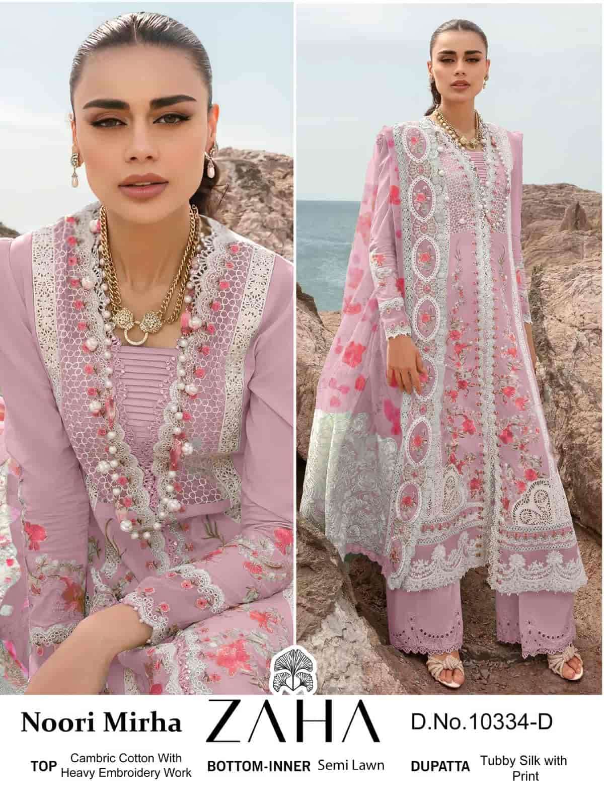 Zaha Noori Mirha 10334 Colors Pakistani Designer Cotton Salwar Kameez Wholesalers view 5