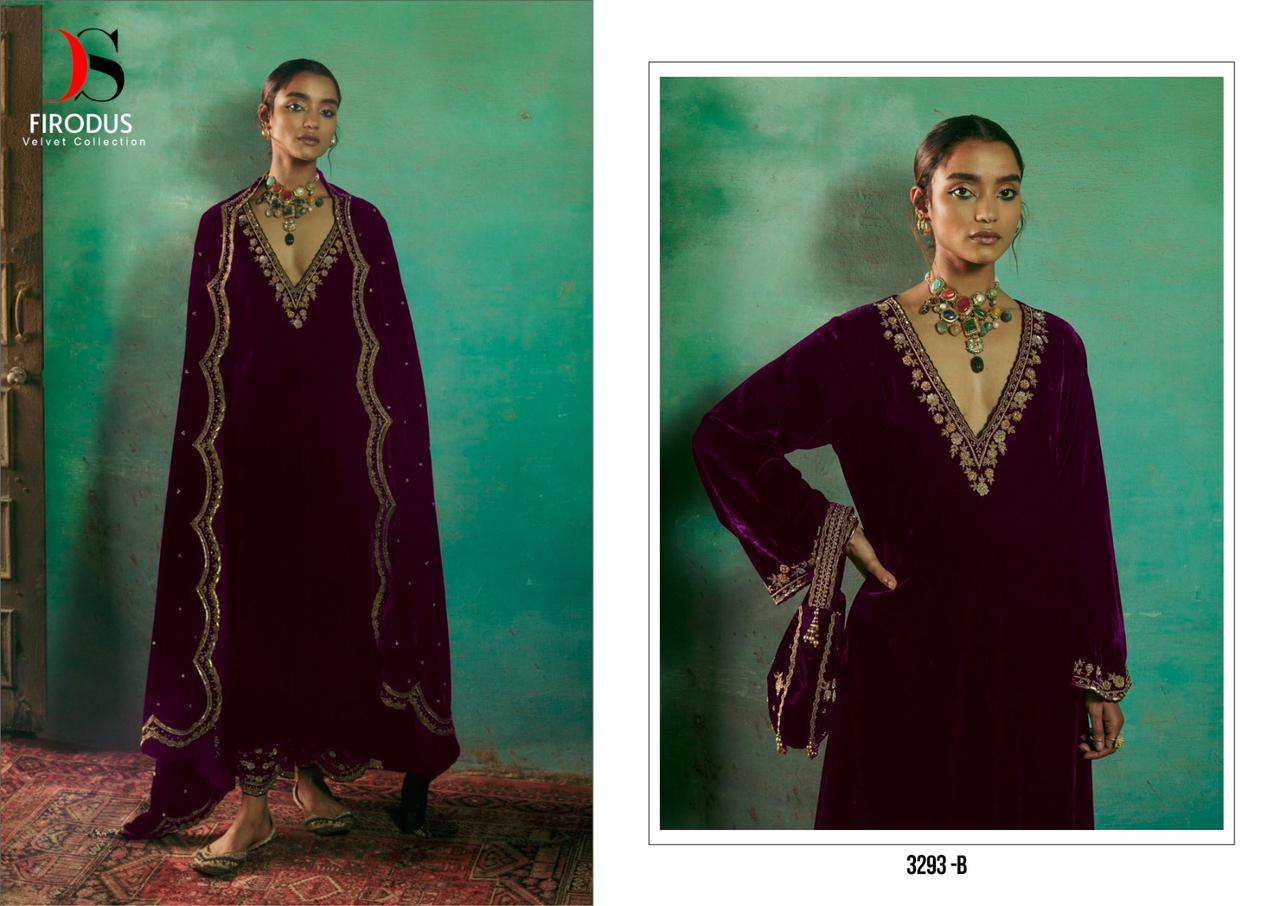Deepsy 3293 Colors Pakistani Festive Wear Style Designer Velvet Suit Wholesalers view 3