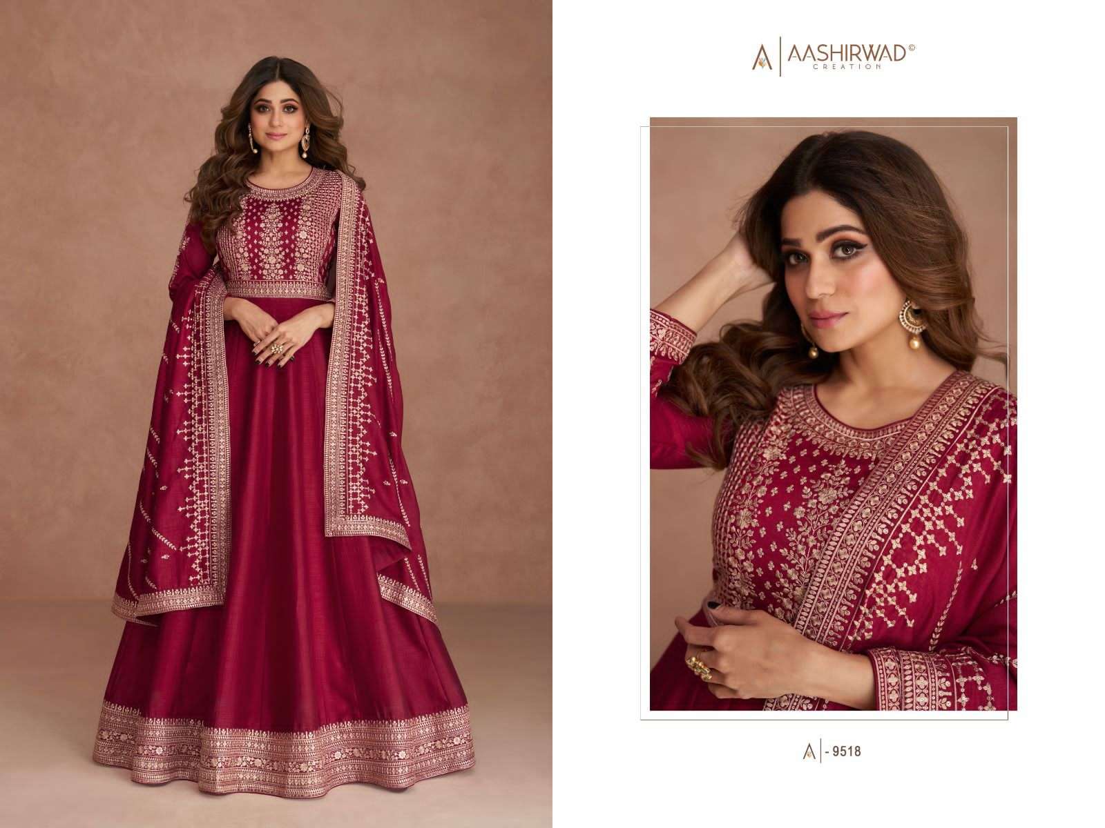Aashirwad Gulkand Navya Free Size Silk Dress view 7
