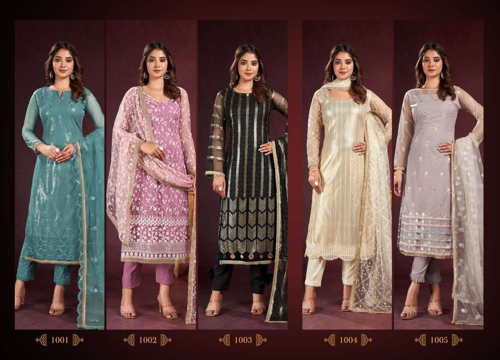 Narayani Fashion Afiyah 1001 To 1005 Designer Net Wedding Wear Dress New Designs view 7
