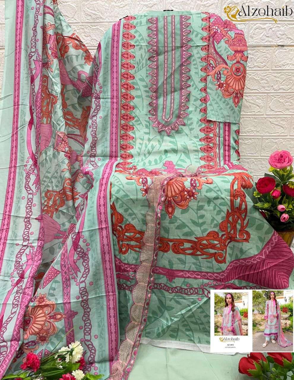 Alzohaib Queen Court Vol 4 Cotton Pakistani Suit view 7