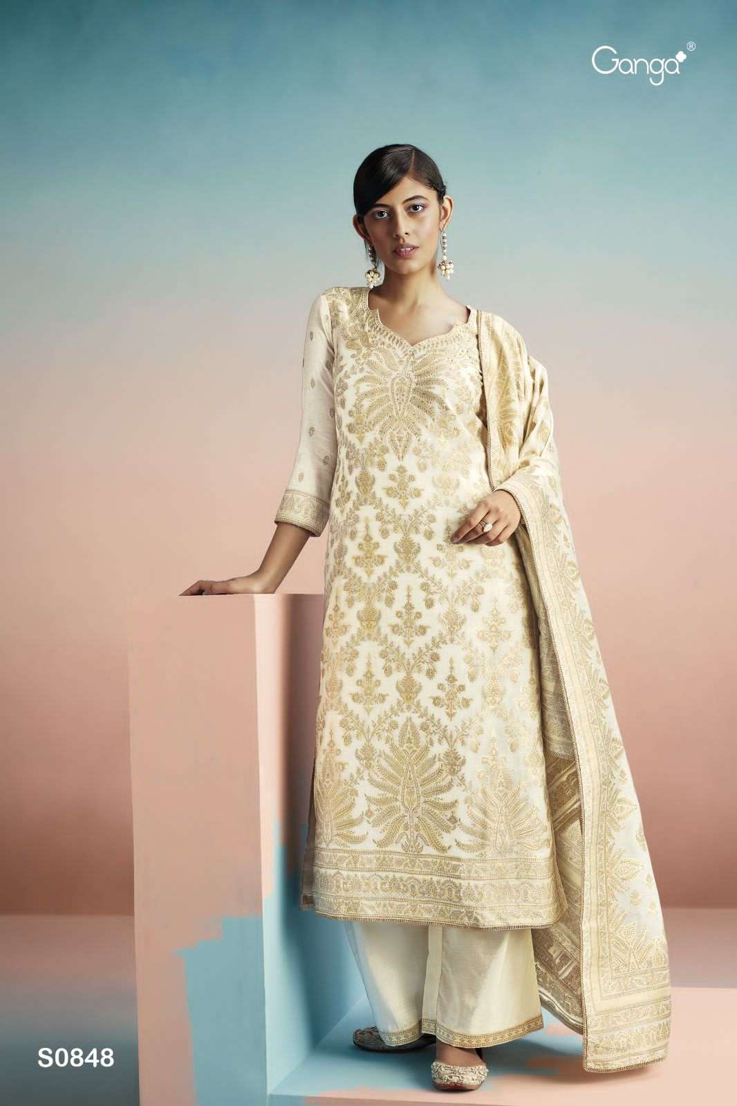 Ganga Zain 848 Designer Banarasi Silk Salwar Kameez view 2