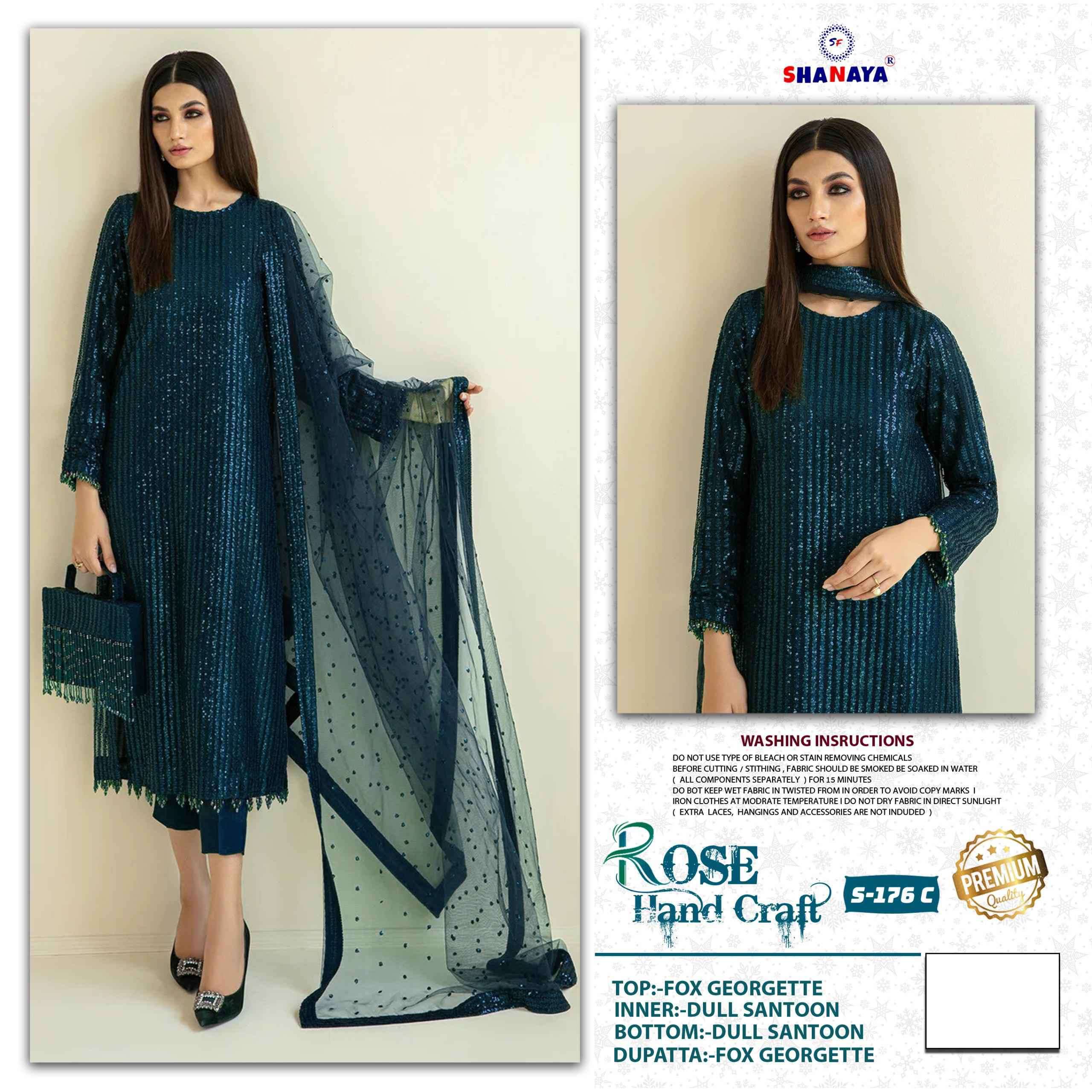 Shanaya S 176 Colors Designer Sequans Work Pakistani Dress Latest Collection view 4