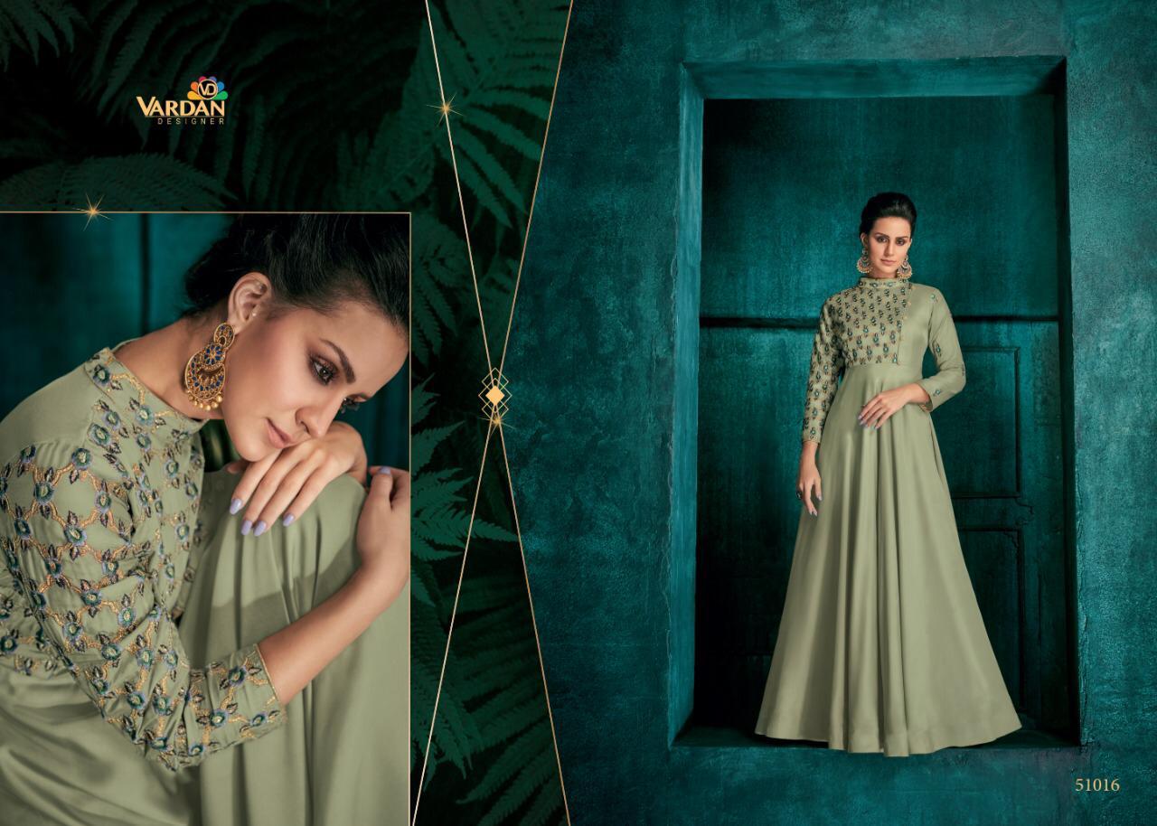 Vardan designer Rozi vol 1 Silk partywear Gown Collection view 8