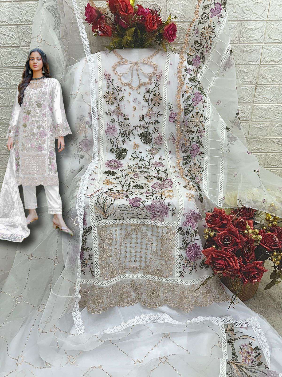 Fepic C 1795 Colors Latest Designs Pakistani Organza Suit Wholesalers view 7
