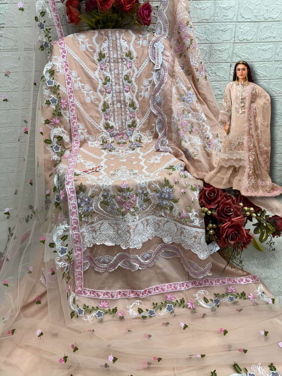 Fepic C1804 Colors Pakistani Heavy Designer Embroidered Cotton Salwar Suit Exporter view 2