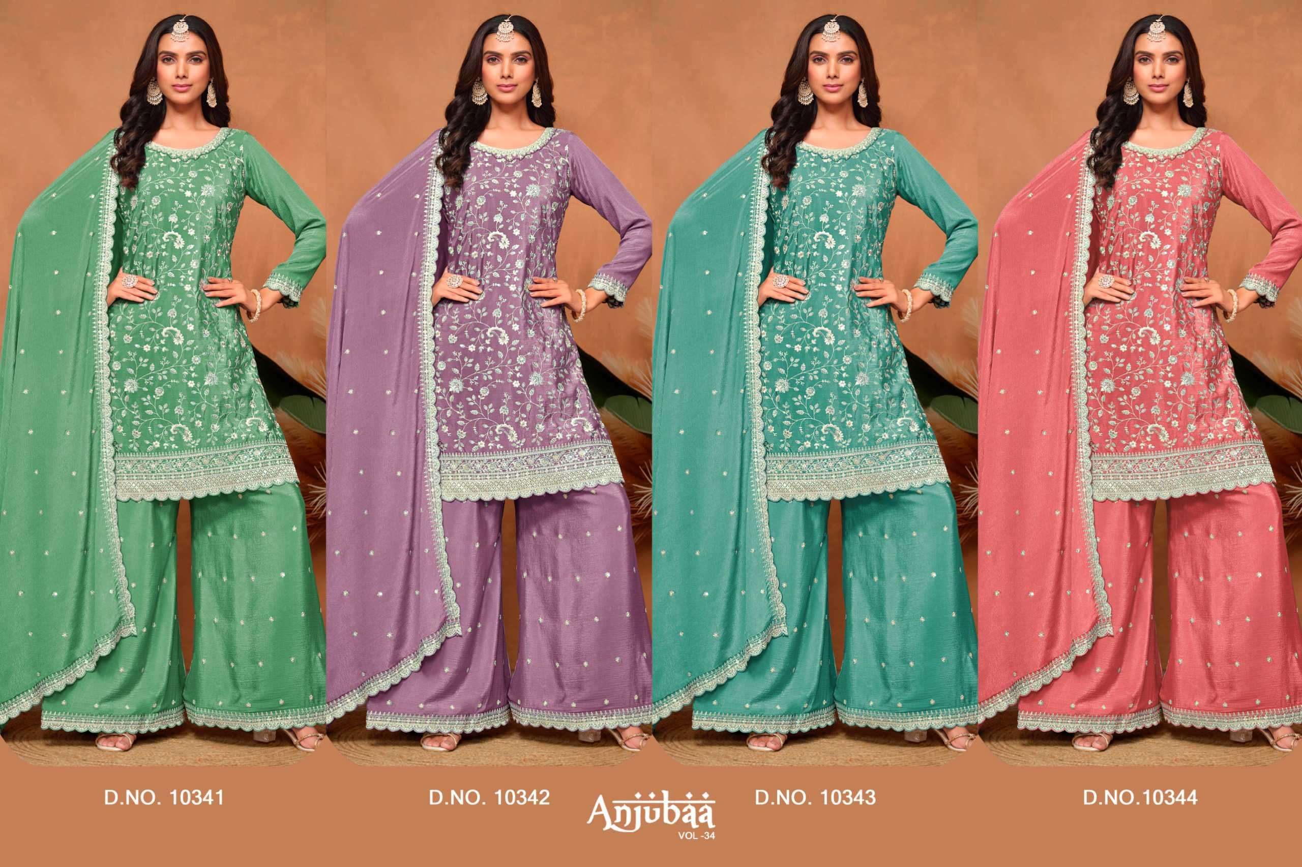 Anjubaa Vol 34 10341 To 10344 Series Suit view 10