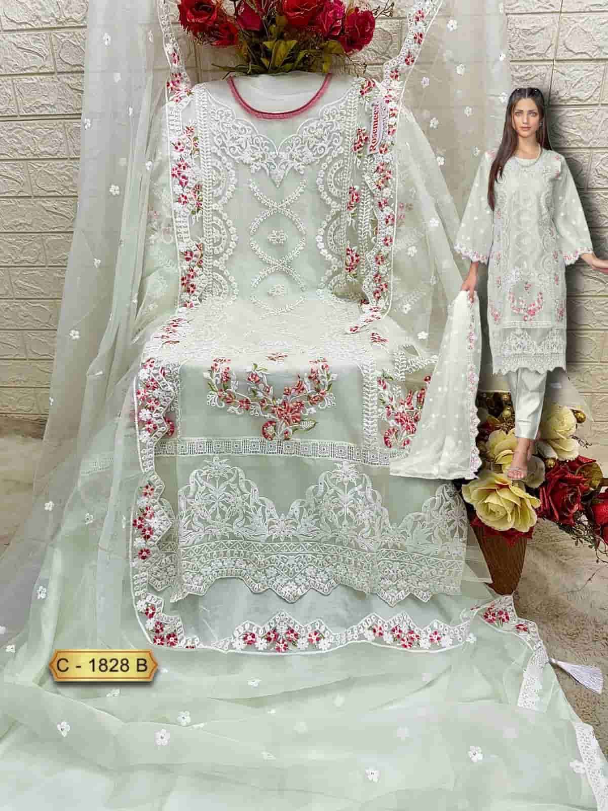 Fepic C 1828 D Pakistani Style Designer Organza Embroidered Suit Supllier view 2