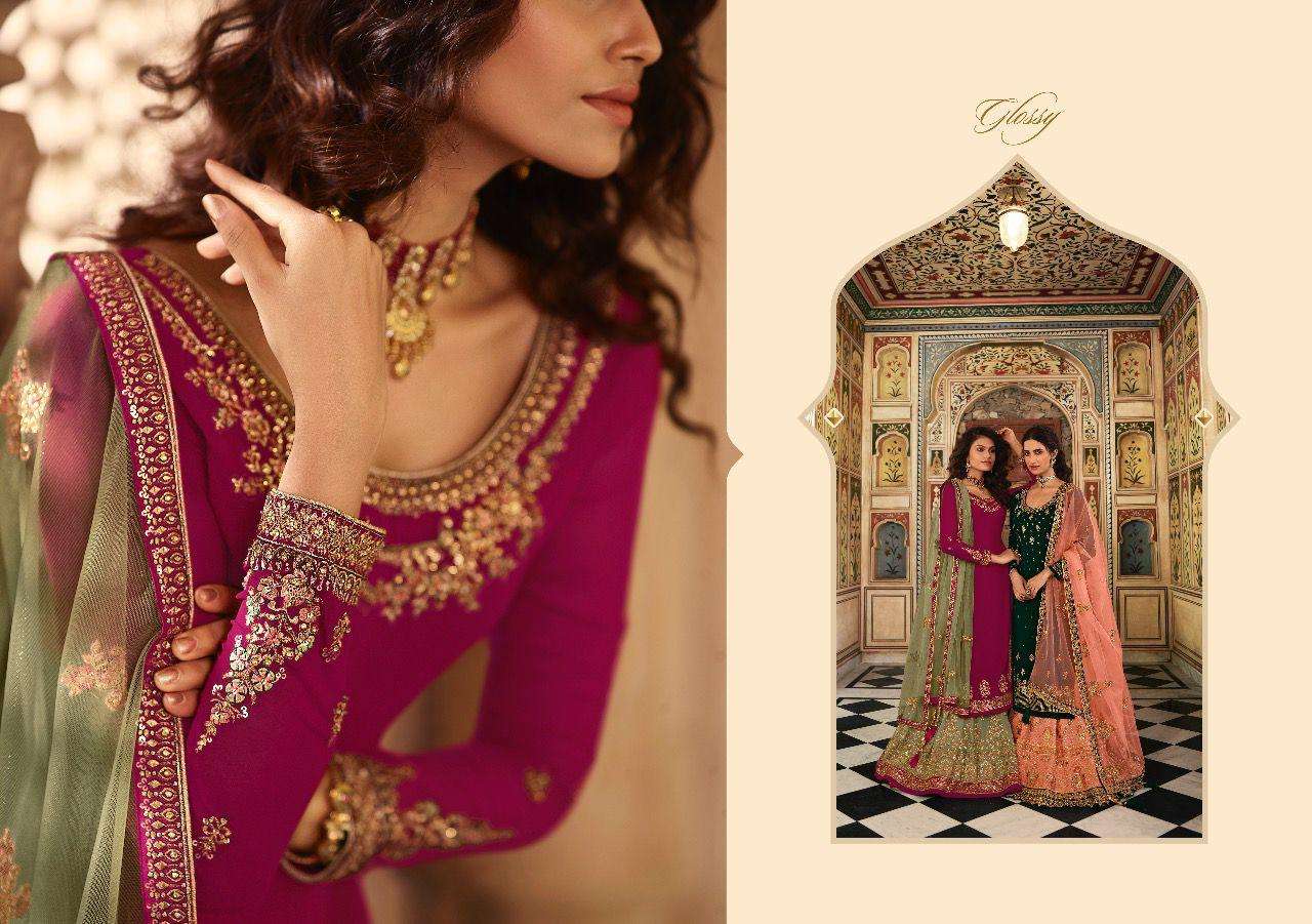 Glossy Rubaab Lehenga Style Salwar Kameez view 11