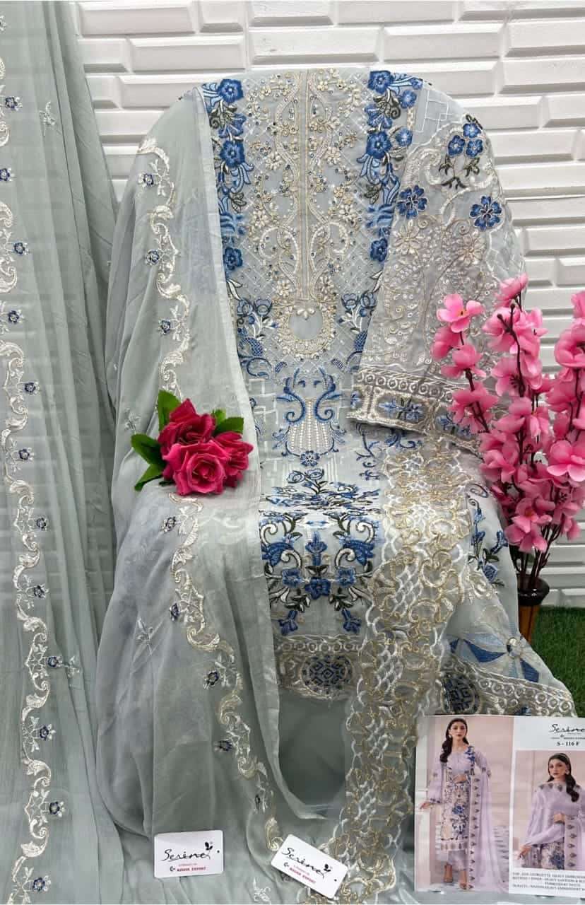 Serine S 116 Colors Pakistani Exclusive Fancy Salwar Suit Wholasaler view 6