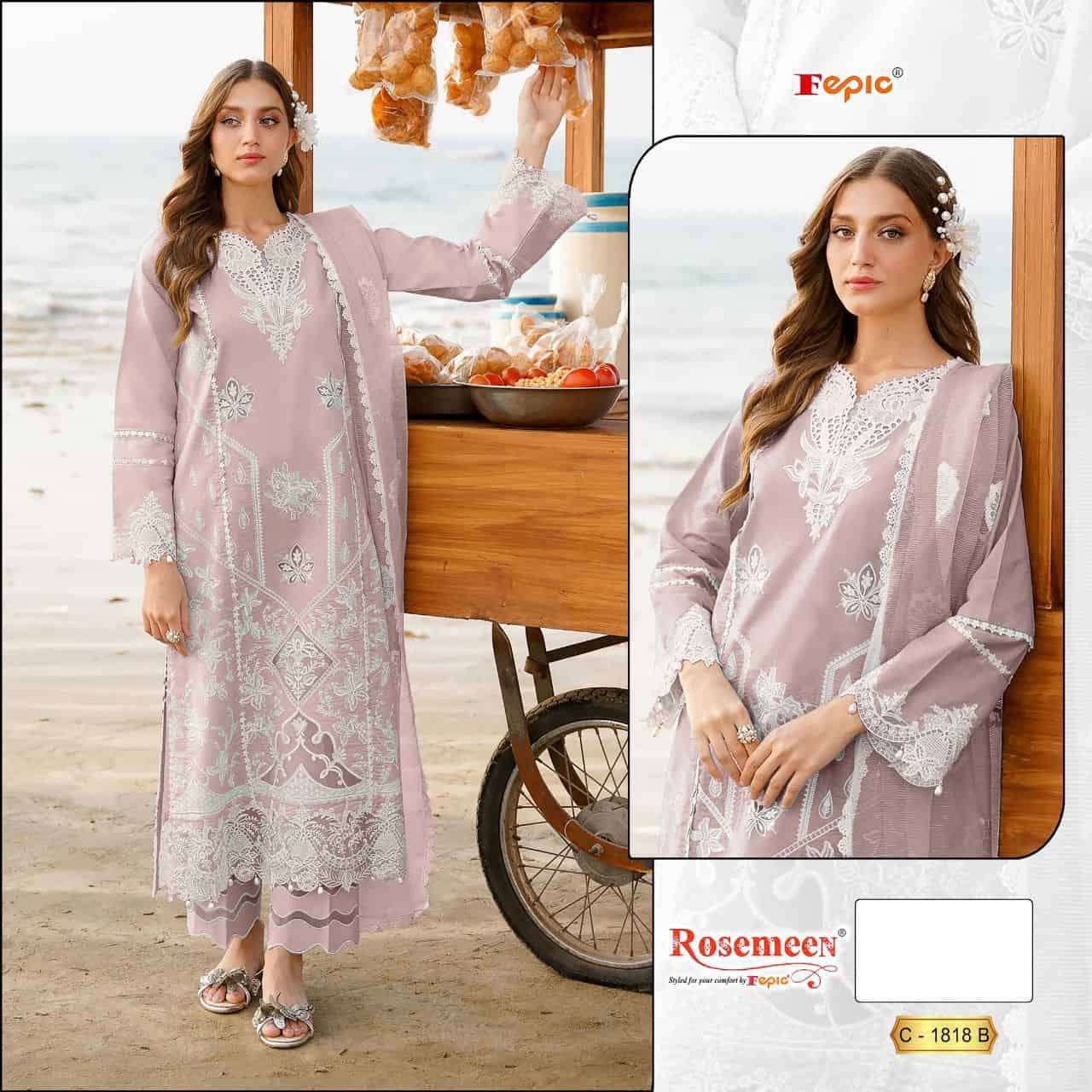 Fepic C 1818 Colors Fancy Designer Embroidered Pakistani Dress Wholesalers view 2